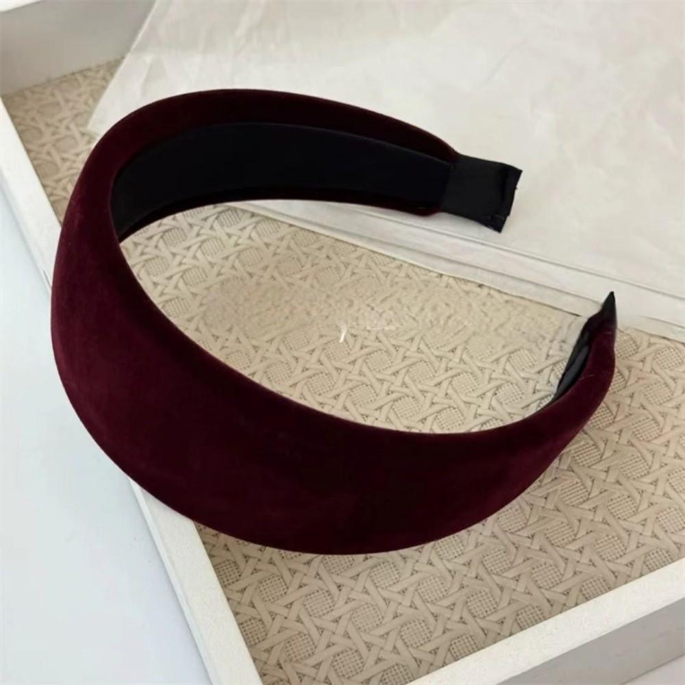 Retro Samt Breites Haarband Einfarbige Haarbänder Haarreif Schwamm Haaraccessoires Süßes Haarornament