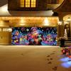 Garage Door Cover Christmas 13x6ft UV Fluorescent Seasonal Decor Festive Garage Door Backdrop For DIY Enthusiasts Home