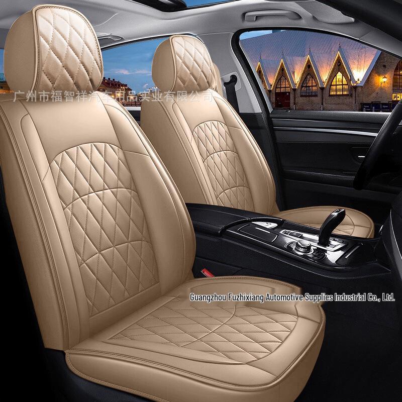 Eco-Friendly Four Seasons PVC Leather Car Seat Covers - Universal Full Coverage for Five Seats