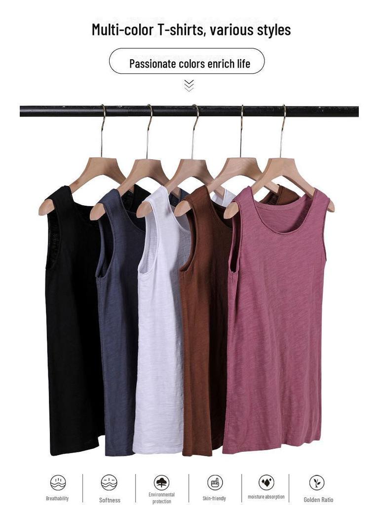 Women's Bamboo Cotton Sleeveless Vest - 2025 Summer Collection - Versatile, Loose Fit Top