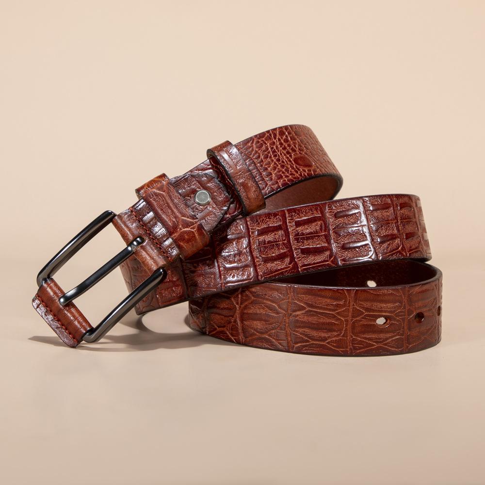 First Layer of Foreskin Head Belt Men's Belt Real Cowhide Belt Casual Pin Buckle Belt