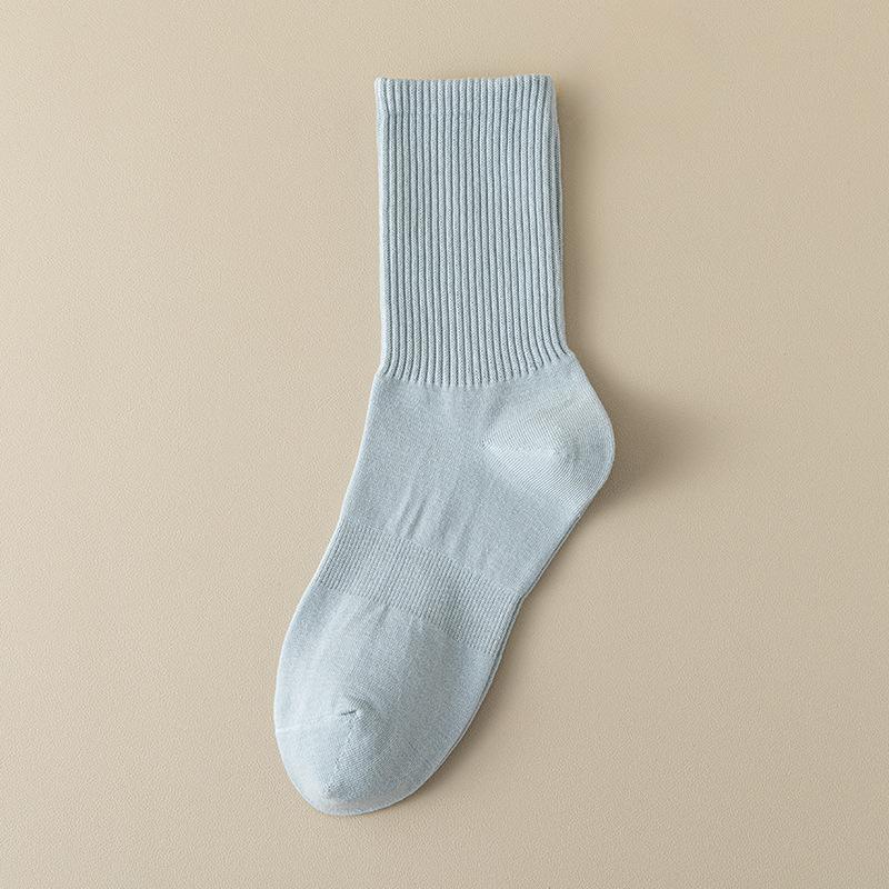 Female Autumn and Winter Solid Color Candy Color Waist Waist Sports High Tube Elastic Breathable Tube Cotton Socks