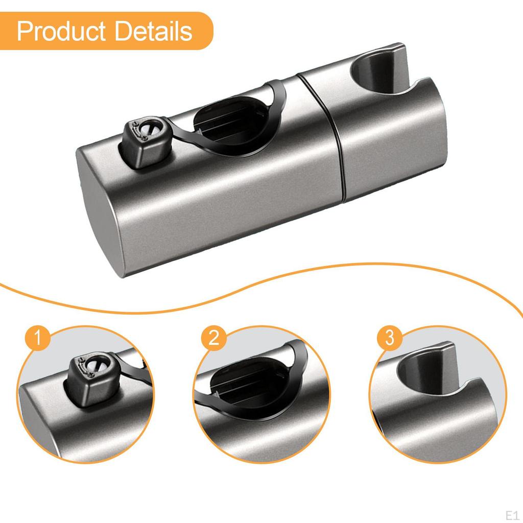 Adjustable Shower Head Holder for Slider Bar with Rotation Feature