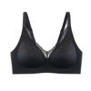 Light luxury deep V lace splicing nude jelly strip soft support close breast thin cup underwear women's seamless bra