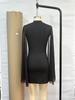 Elegant High Neck Slim Fit Party Dress with Shawl Sleeves
