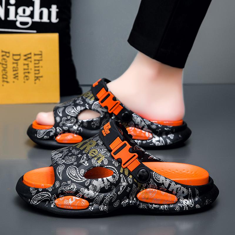 Fashion Comfortable Men's Summer Sandals Soft Bottom Anti-Slip Casual Beach Shoes Fashionable Slippers for Outdoor Wear Daily Leisure