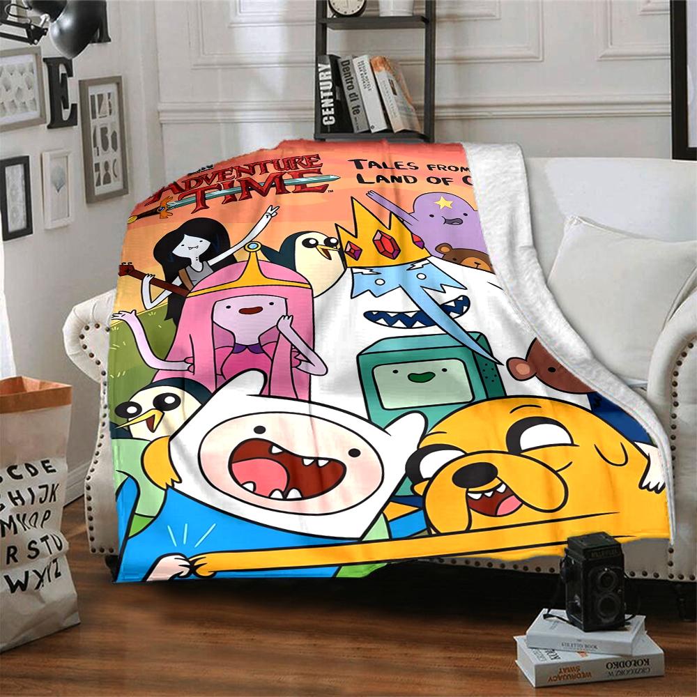 1Pc Adventure Time Characters Blanket For Couch Bed Plush Cozy Fuzzy Blanket Super Soft Warm Blankets For Fall And Winter 0918150