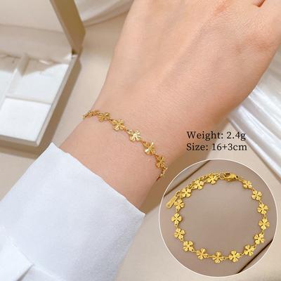 Dongmen Gepersonaliseerde Minimalistische Stijl Gelukskruid Gepersonaliseerde Kettingarmband Vrouwelijk Retro Vriendin