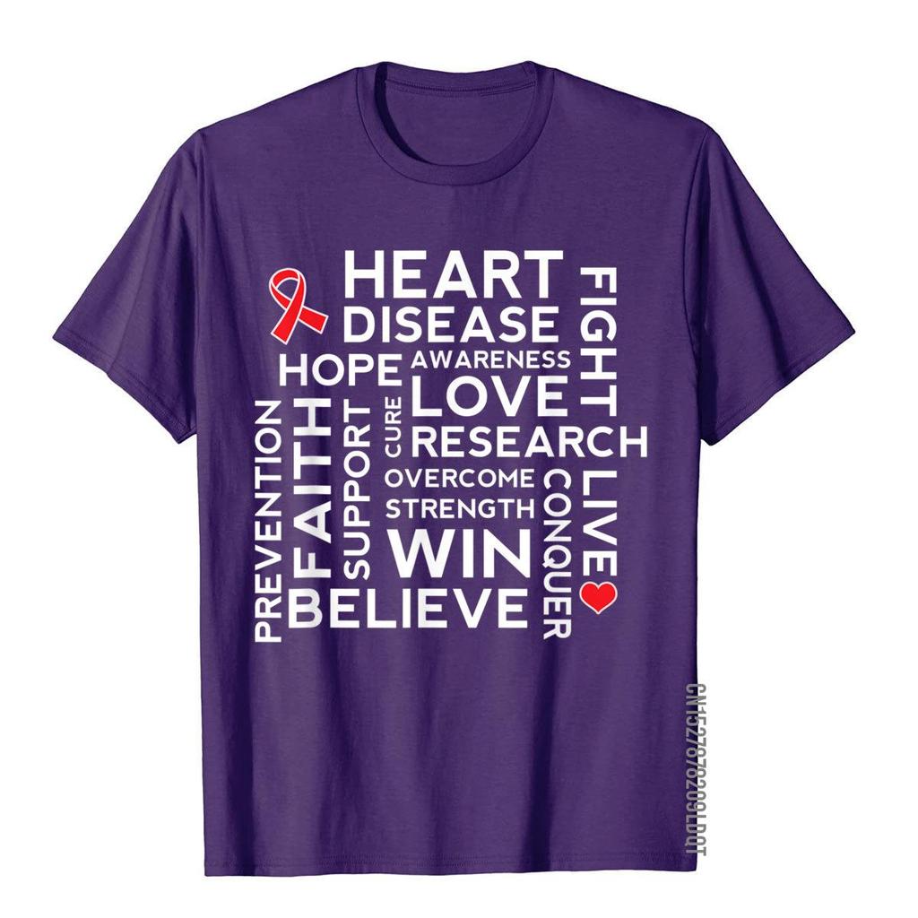 Heart Disease Awareness TShirt Support Walk Tee Beach Tops Shirts For Men Cotton T Shirts Vintage Fashion