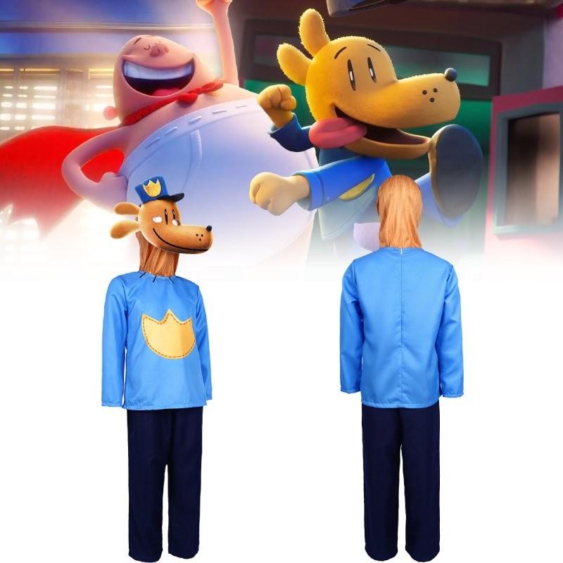 Çocuklar İçin Şık Köpek Adam Cadılar Bayramı Cosplay Kostümü Unisex Polyester Kumaş