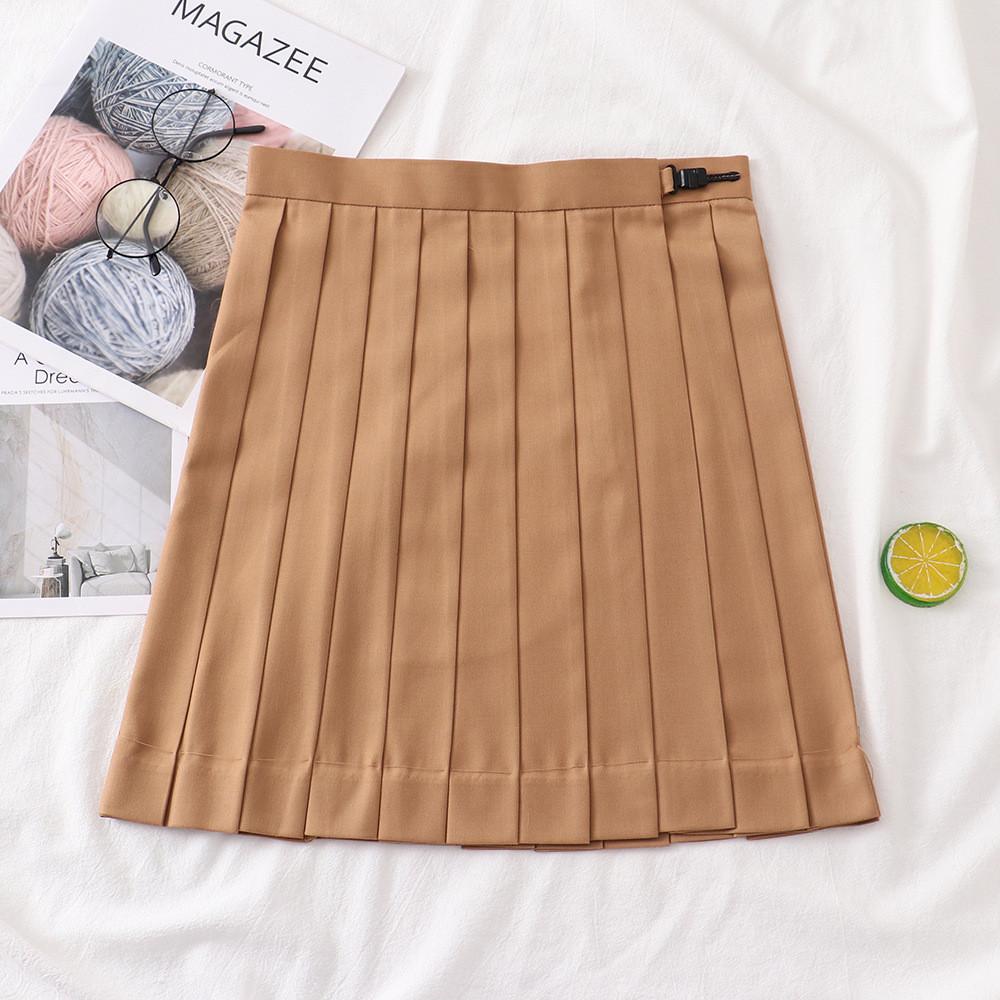 Uniform Pleated Skirt With High Waist For Students Summer College Style