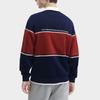 Fila Color Block Casual Long Sleeve Polo Shirt Men Tops Dark-Navy F11M349202FDB