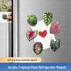 Creative Acrylic Tropical Plant Magnetic Fridge Sticker - Simulation Leaf Design