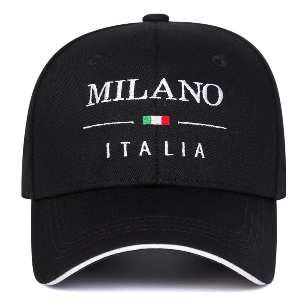 Damen Milano Italien Buchstaben Print Stickerei Baseballkappen Frühling Herbst Outdoor Nutzung Verstellbar Lässig Hüte Sonnenschutzmütze Sportkappe Für Männer Und