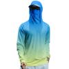 Men's Summer Gradient Color Quick-drying Long-sleeved T-shirt Sun Clothing Fishing Fitness Sports Hooded Long-sleeved Top