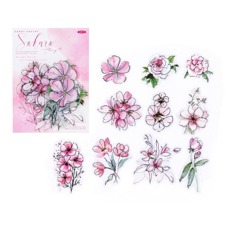

20pcs Retro Plant Flower Translucent PET Stickers DIY Diary Scrapbook Creative Planner Handbook Aesthetic Craft Supplies