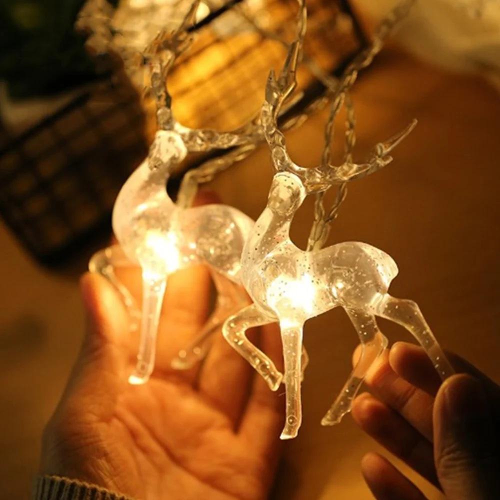 10LED/20LED Elk String Light Home Hanging Light Christmas Tree Decor Ornament Living Room Decoration  Home Decoration