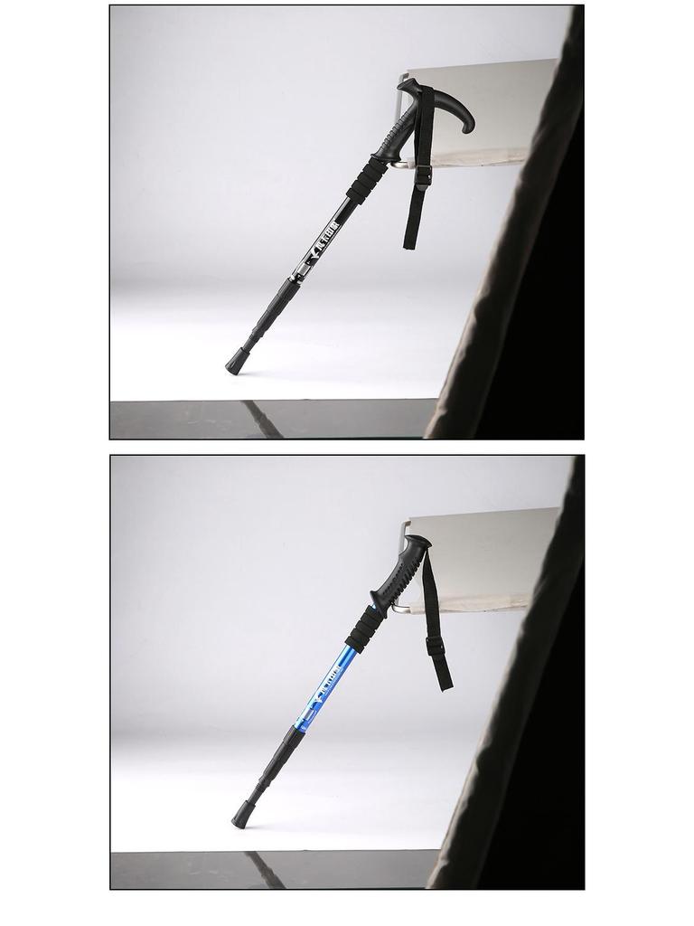 Ultra-Light Telescopic Aluminum Trekking Pole with T-Grip Handle for Hiking and Climbing