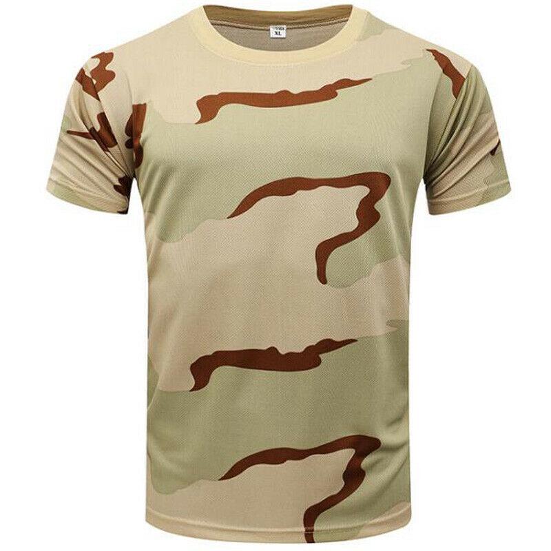 Men's 3D Printed Short Sleeve Military Camouflage T-shirt Casual Round Neck Camouflage Top Street Fashion