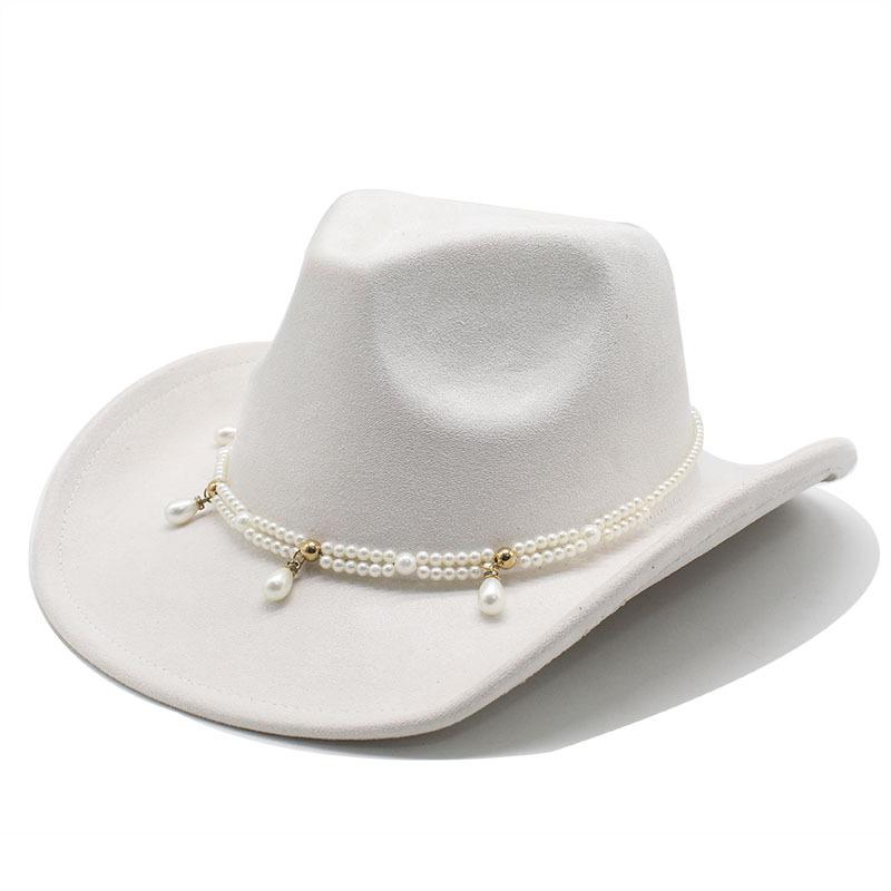 Party Bride Cowboy Hat Music Party Suede Jazz Hat Felt Western Cowboy Hat