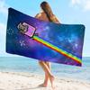 Cartoon N-Nyan Cats Cute Microfiber Blanket Quick Drying Beach Towels Oversized Printing Super Absorbent Pool Towel Blanket