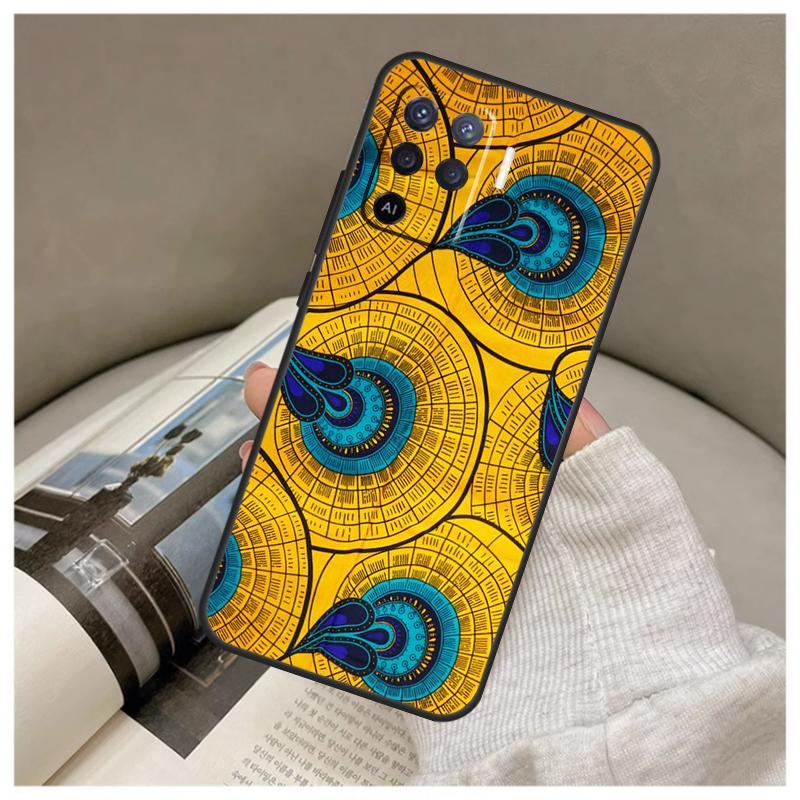 

African Wax Fabric Case For Oppo A16 A76 A96 A60 A98 A58 A78 A18 A38 A80 A40 A77 A57 A17 A74 A54 A94 A15 A5 Pro OPPO A78 4G