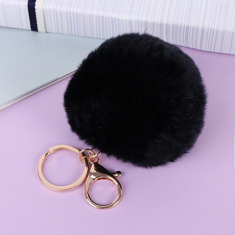 Creative Imitation Rex Rabbit Fur Ball Keychain - Plush Bag and Car Pendant Gift