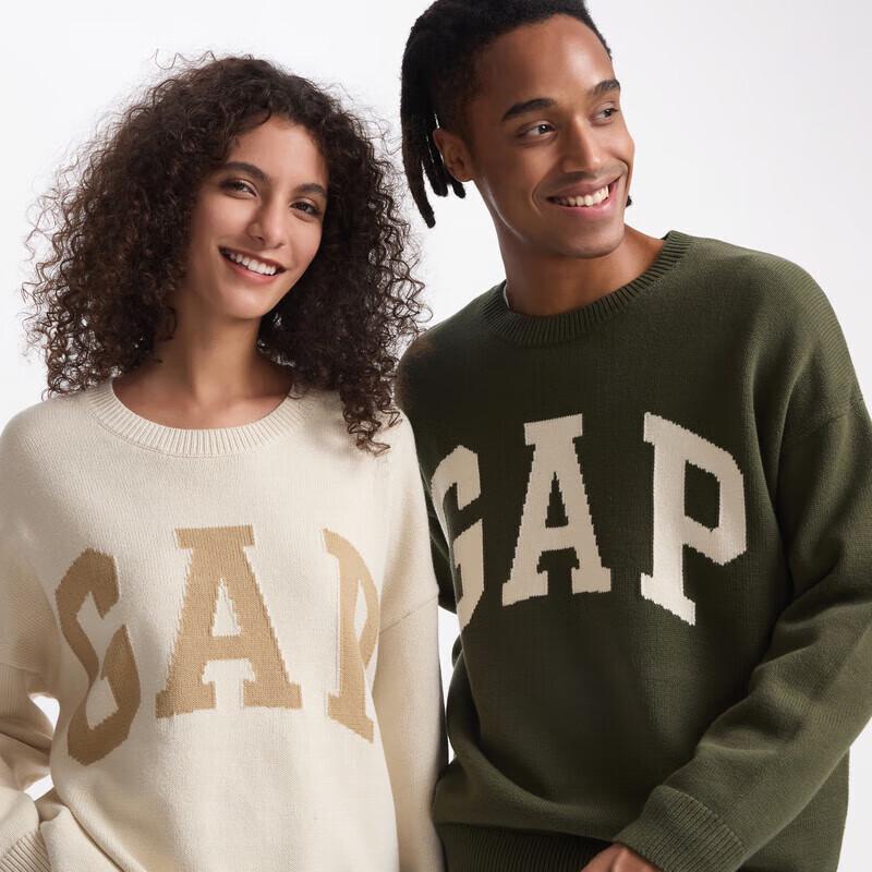 GAP Unisex Jacquard Logo Crew Neck Sweater