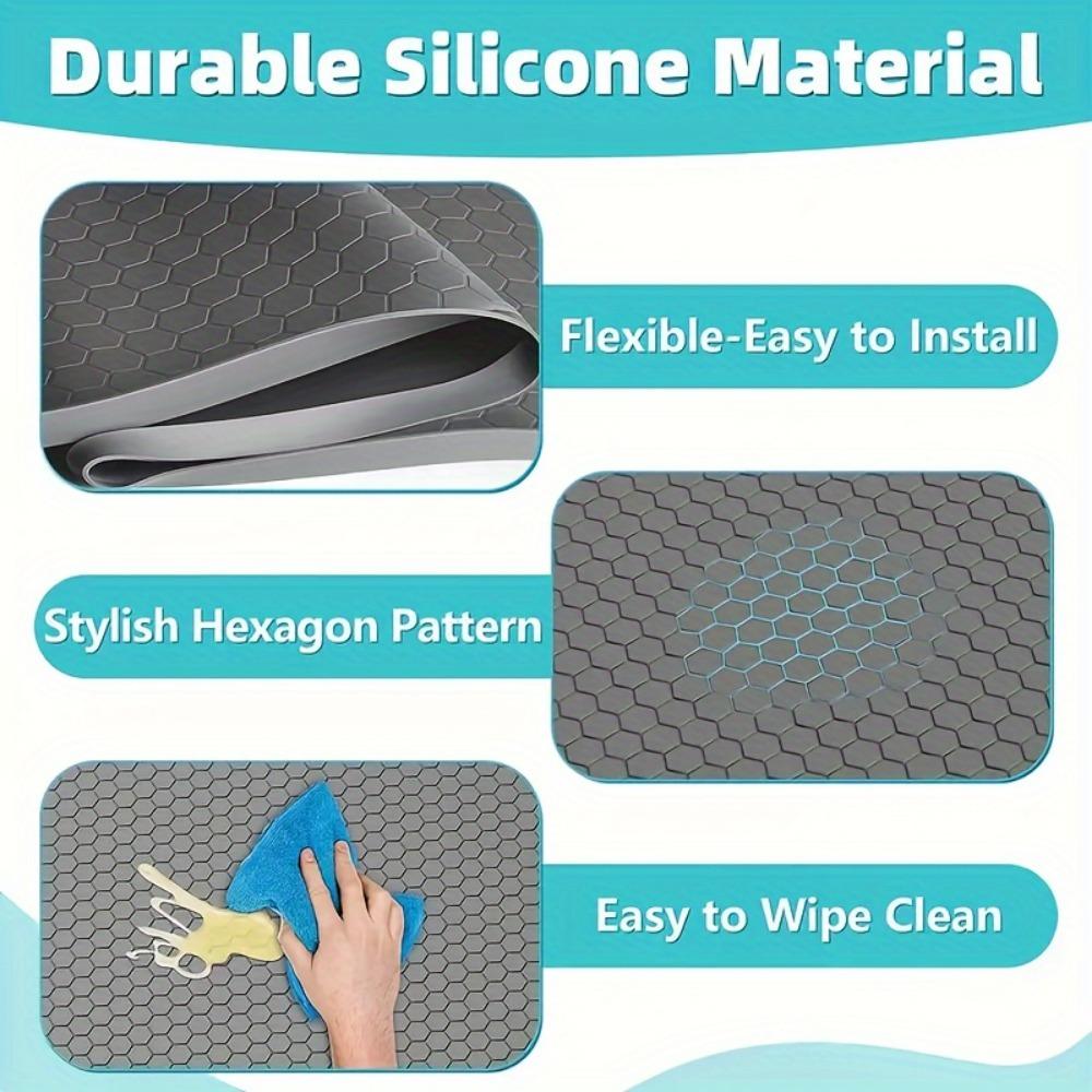 1 alfombrilla flexible para fregadero de 34/28 pulgadas, impermeable, de silicona, para armarios de cocina y baño, antideslizante, color negro, para proteger debajo del fregadero.