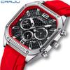 CRRJU New Watch 2311 Men's Watch Silicone Strap Six Pin Business Watch Casual Boys