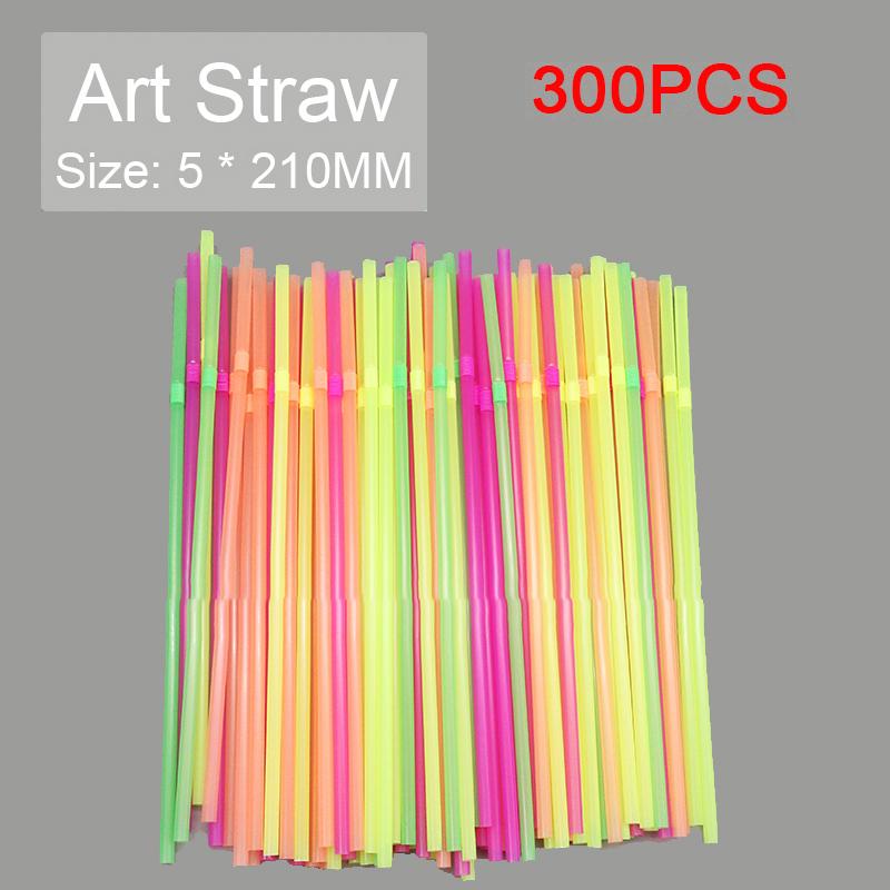Bendable Plastic Straws for Drinks Cocktail Granite Straw Plastic Drinking Tubes Multicolor Fluorescent Plastic Drinking Straws