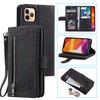 Handgelenk-Lanyard Retro Leder Brieftaschen-Hülle für Xiaomi 12 Ultra 11T Pro 11 Lite 10T 10 Multi 9 Kartenfächer Reißverschlusstasche Klapphülle