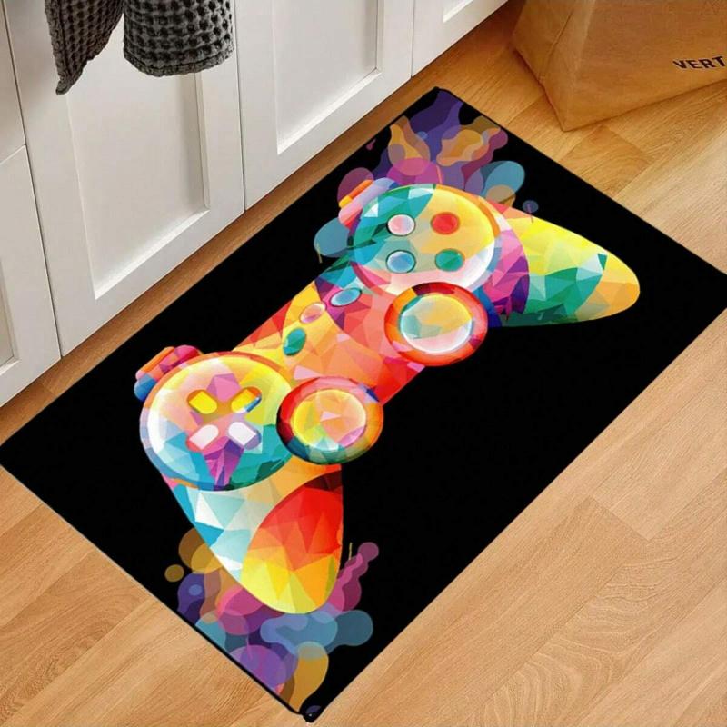 Fade Resistant 3D Game Carpet Non-Slip Soft Sofa Bedside Rug Washable Boys Bedroom Living Room Floor Mat Home Decor Gamer Gift
