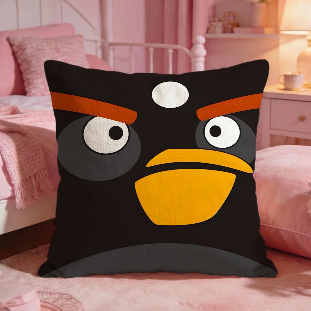 Angry BBirdss Game Classic Cushion Cover Premium Comfort Reversible Pillow Cove Two In One Design For Any Room  Car Interior