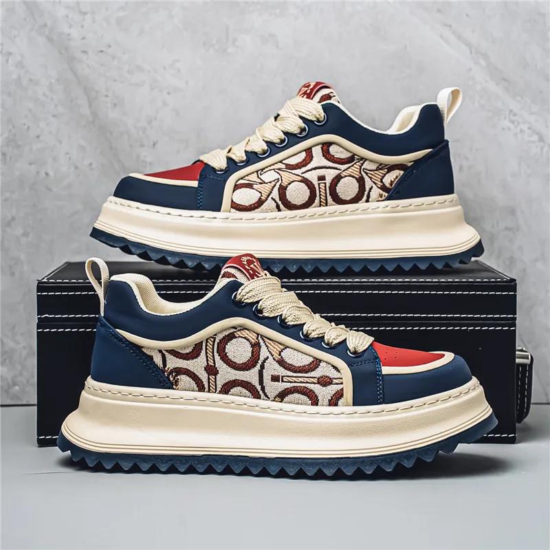 Herren Sneaker Designer Board Schuhe Mode Casual Mikrofaser Leder Stoff Atmungsaktivität Höhe Erhöht Outdoor Flache Plateau Schuhe