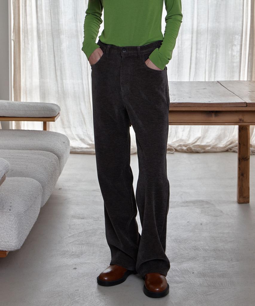 38COMEONCOMMON Flow Corduroy Pants (Charcoal Brown)