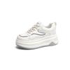 2025 autumn new leather little white shoes women's platform inner height increase sports and leisure shoes women's Korean version color matching d