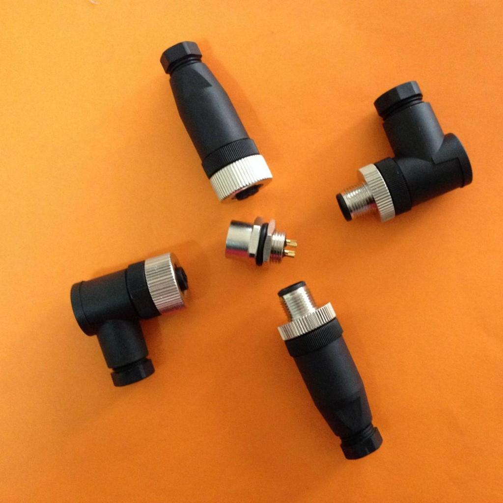 M12 Aviation Plug Connectors: Male/Female, Multi-Pin, Straight/Angle Sensor.