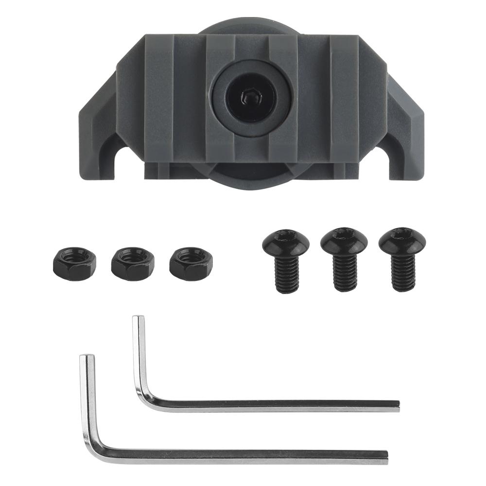 Helmlicht-Adapter, verstellbar, 360 Grad Drehung, Nylon, Helm-Schienen-Taschenlampenhalterung für Team Wendy 3.0 Schiene