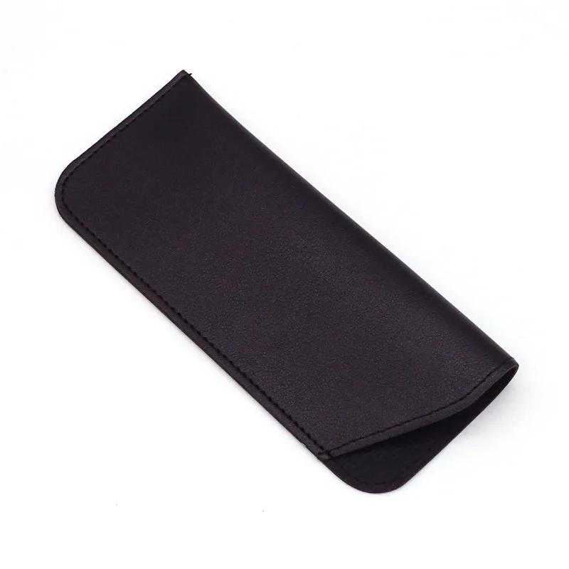 Custodia per occhiali da sole in pelle di colore puro Custodia per occhiali da lettura Custodia morbida in pelle PU Borsa per occhiali Tasca protettiva per occhiali