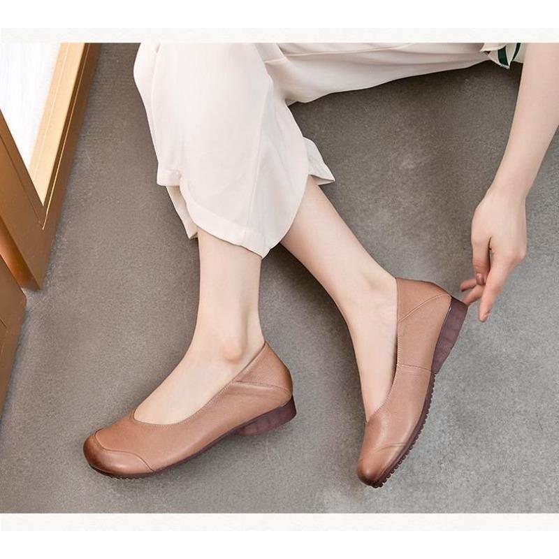 Single Shoes Female Spring Fall  Simple Wind Commuter Flat Bottom Square Head Shallow Mouth Casual Lazy Shoes  Foot Stirrups