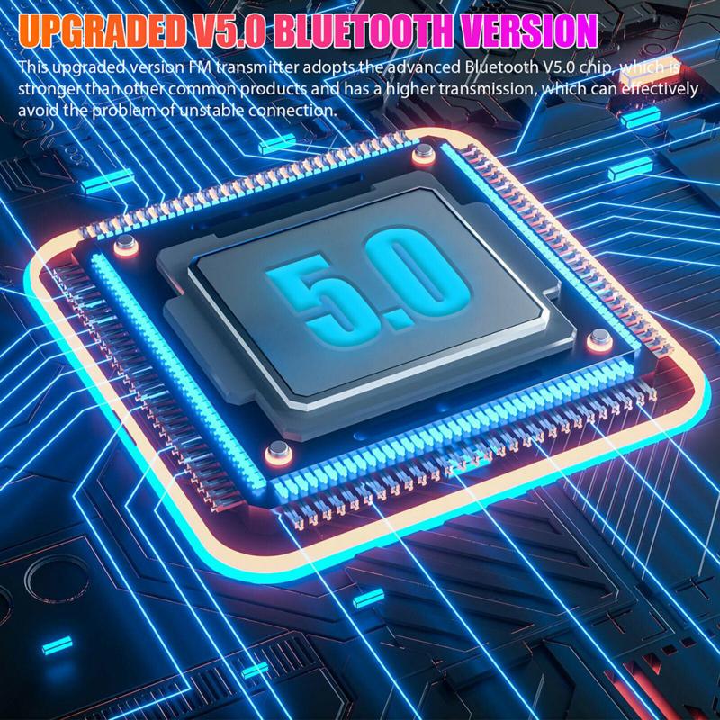 Usb Car Charger Bluetooth-compatible 5.0 Fm Transmitter Mp3 Player F4u Disk/tf Card F4 Colorful