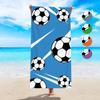 1 pièce serviette de plage grande taille imprimée football, serviette de plage absorbante à séchage rapide pour la natation, serviette de sport d'extérieur