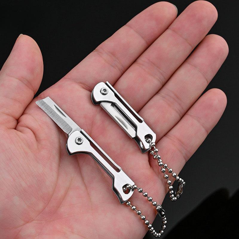 Stainless Steel Outdoor Mini Folding Knife, Portable, Detachable, Express Key Chain Pendant, Kitchen Pocket Small Fruit Knife