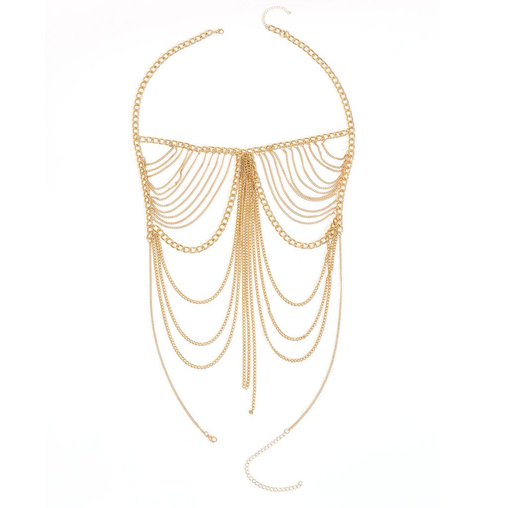 Bust Bust Chain New Multi-layer Alloy Chain Bra Accessories Gold Vacation Body Chain