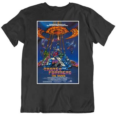 Maglietta Nera con Poster Retrò del Film anni '80 The Transformers