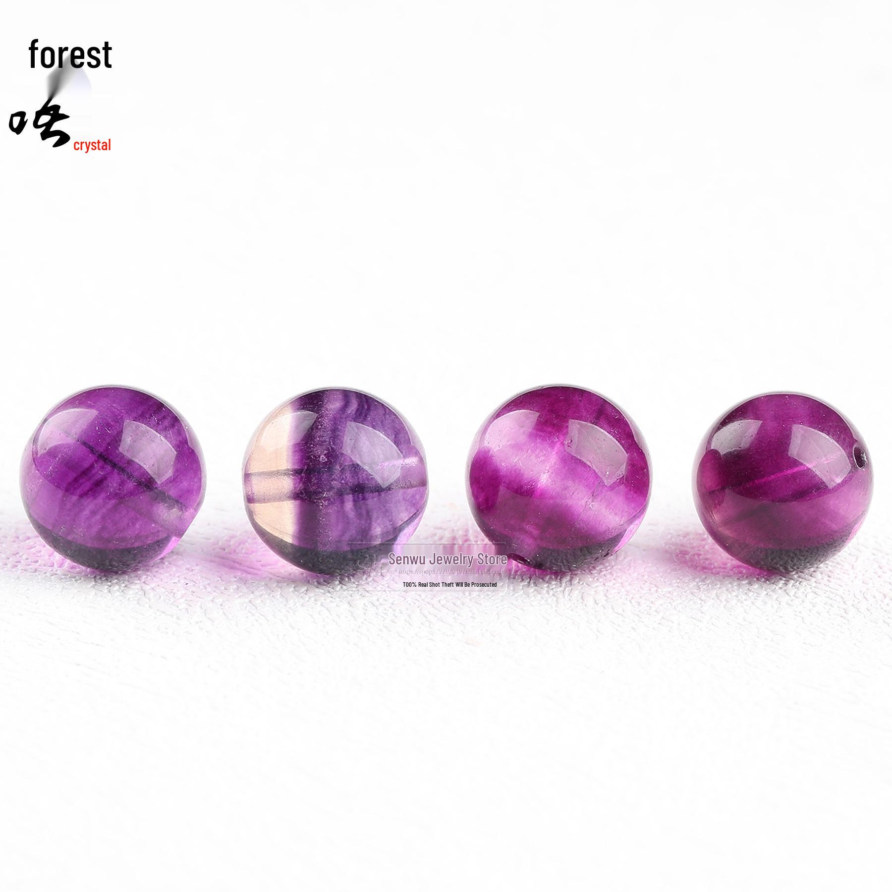 Natural Purple Fluorite Round Beads for DIY Jewelry 8mm per bead