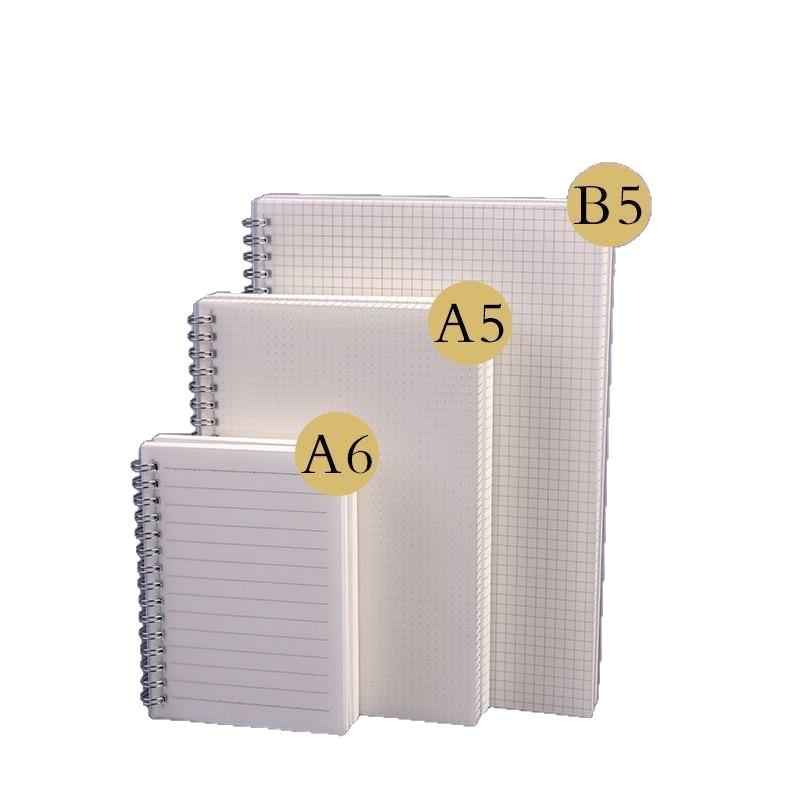 1pcs B5 Rollover Coil Notebook Thickened Pp Notepad A5 Large Transparent Horizontal Line Grid Present Junior High School Student Present