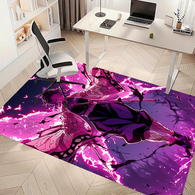 Demon Slayer Shinobu Kocho Printed Absorbent Washable Carpet, Non-Slip Bathroom Mats, Kitchen Rugs, Yoga Mat,Living Room Entrance, Camping Picnic Rugs
