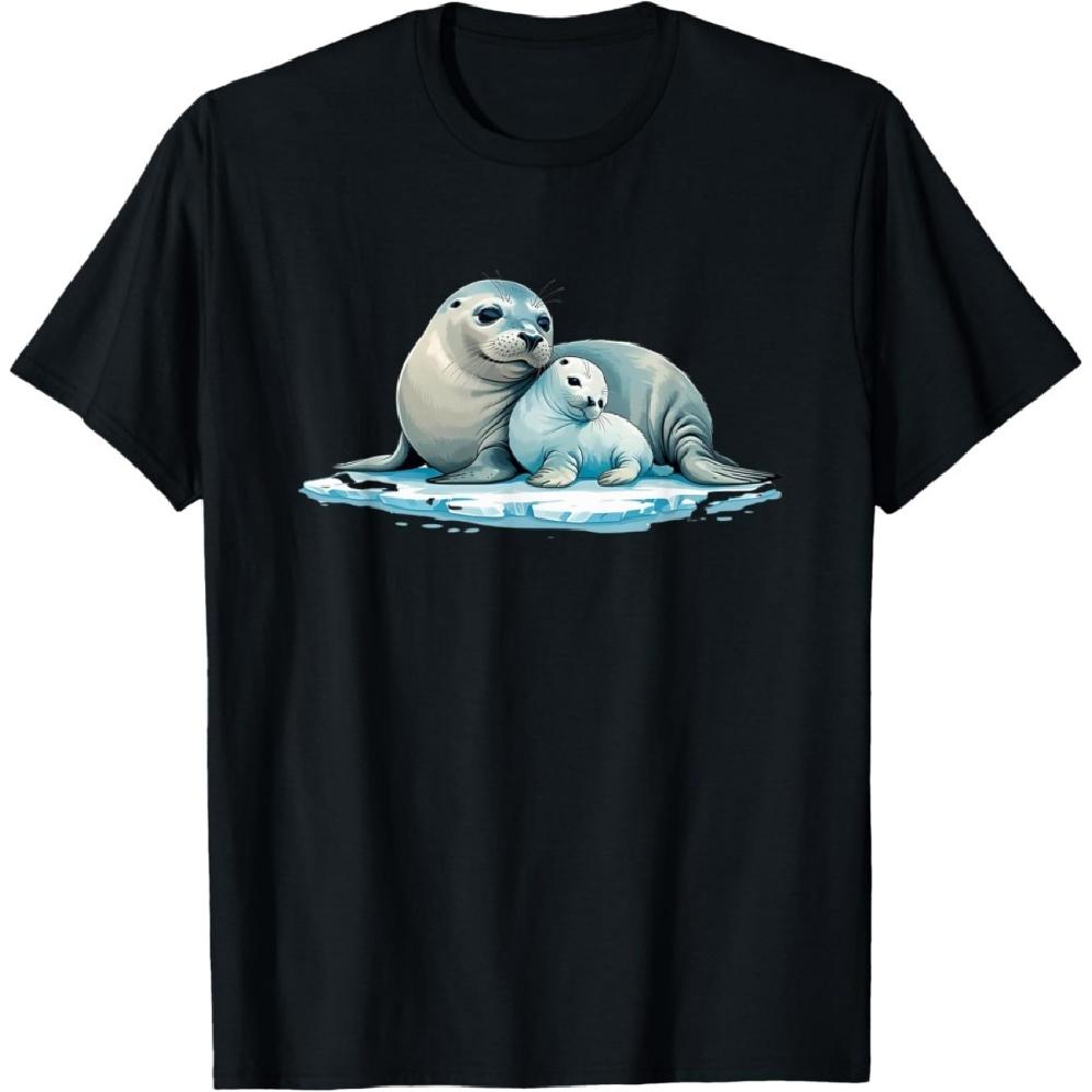 Harp Seal, Mother and Baby harp seal, T-Shirt S